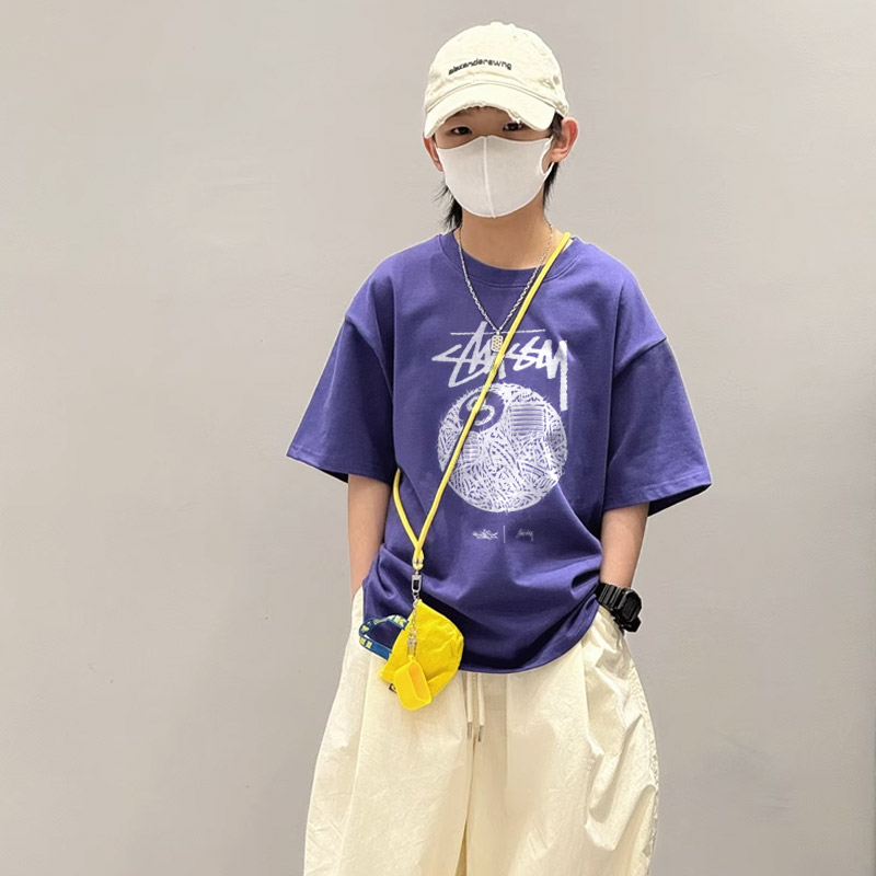 【90-160cm】見逃し厳禁 カッコイイ トレンド  ゆったり  合わせやすい 男の子 半袖 Ｔシャツ