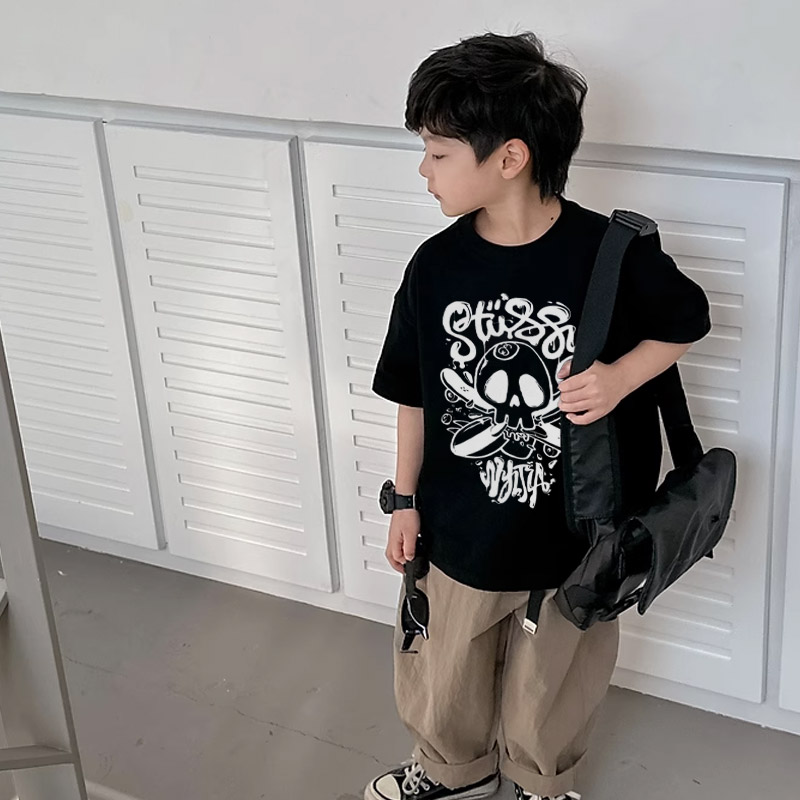 【90-160cm】絶対カッコイイ トレンド ファッション 着心地良い 男の子 半袖 Tシャツ