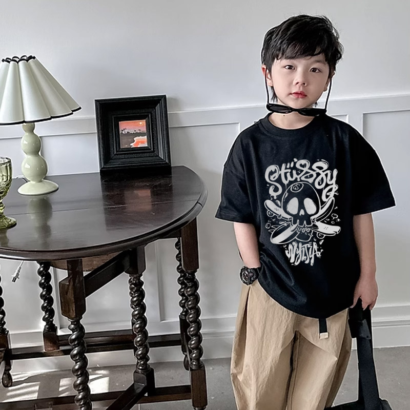 【90-160cm】絶対カッコイイ トレンド ファッション 着心地良い 男の子 半袖 Tシャツ