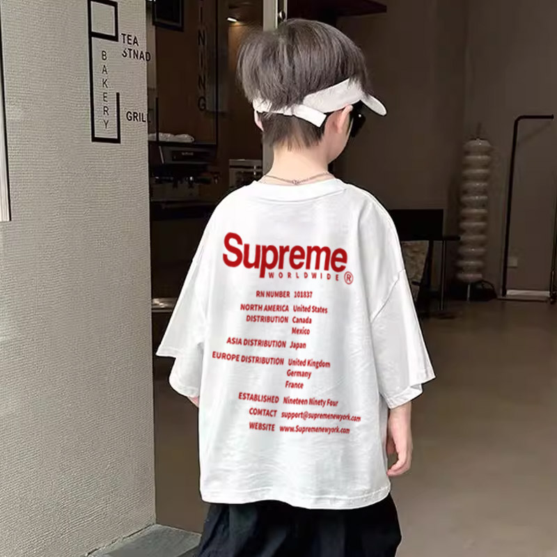 【90-160cm】ストリート感満載 大活躍 ゆったり  アルファベット 男の子 半袖 Ｔシャツ