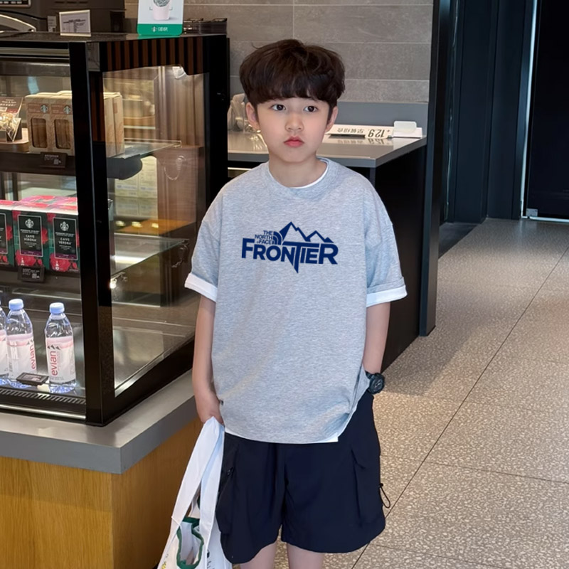 【90-160cm】リラックス感ある爆売れ中 カジュアル アルファベット 男の子 半袖 Tシャツ