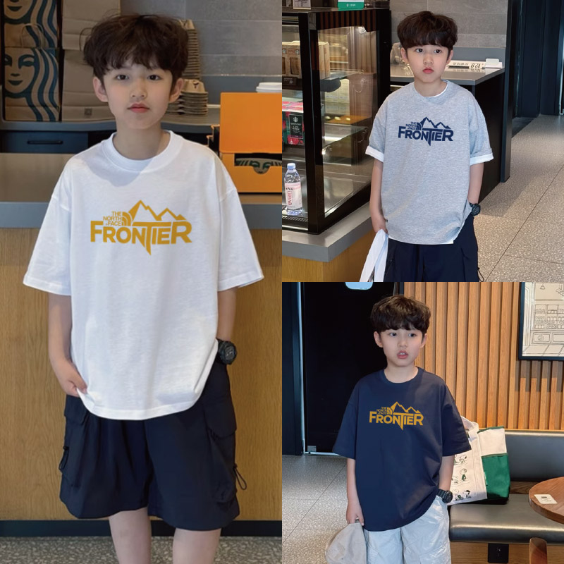 【90-160cm】リラックス感ある爆売れ中 カジュアル アルファベット 男の子 半袖 Tシャツ