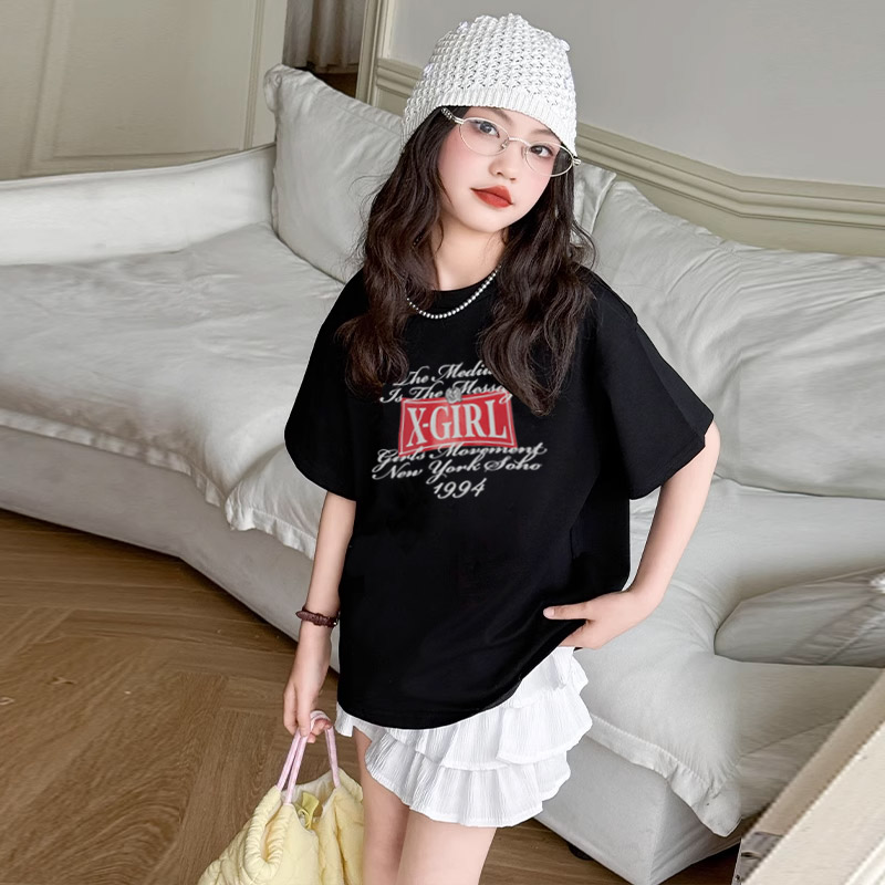 【90-160cm】リラックス感ある 大活躍 おしゃれ 合わせやすい 女の子 半袖 Ｔシャツ