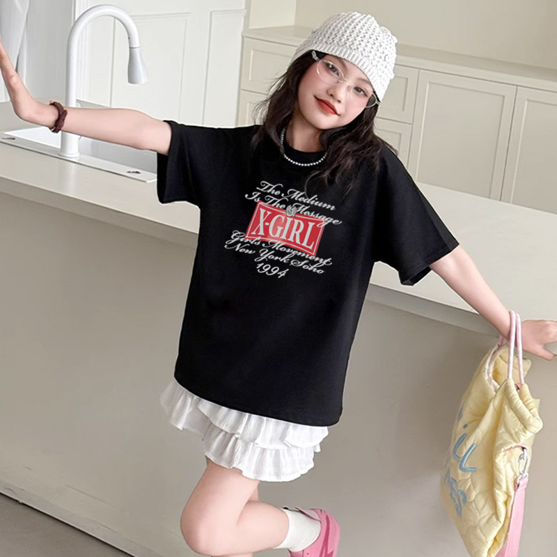 【90-160cm】リラックス感ある 大活躍 おしゃれ 合わせやすい 女の子 半袖 Ｔシャツ