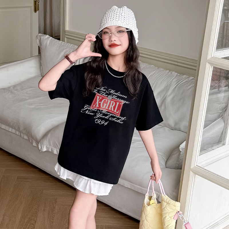 【90-160cm】リラックス感ある 大活躍 おしゃれ 合わせやすい 女の子 半袖 Ｔシャツ