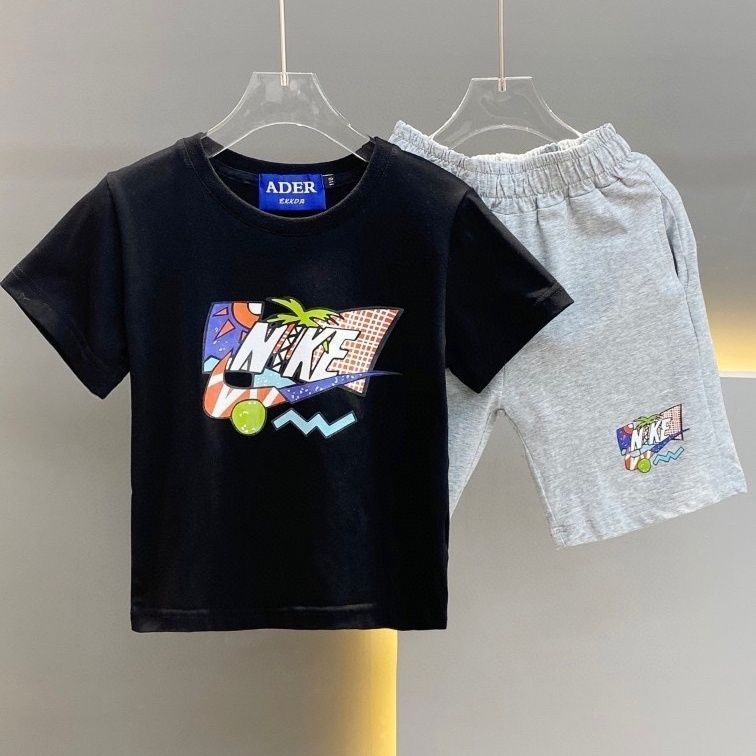 【90-160cm】二点セット コンフォート感抜群 スポーティ 着やすい 半袖Ｔシャツ+ショートパンツ セットアップ