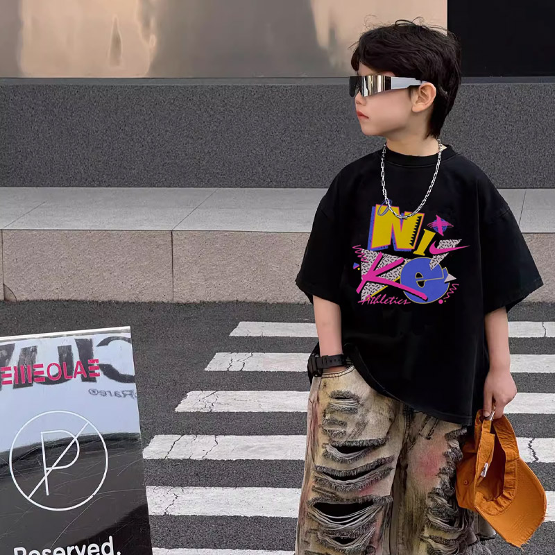 【90-160cm】目を奪われる 大活躍 トレンド カッコイイ 男の子 半袖 Ｔシャツ