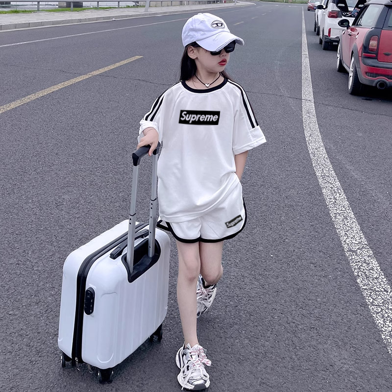 【90-160cm】二点セット おしゃれ度UP 売れ筋 シンプル 着やすい 女の子 半袖 Ｔシャツ＋ショートパンツ セットアップ