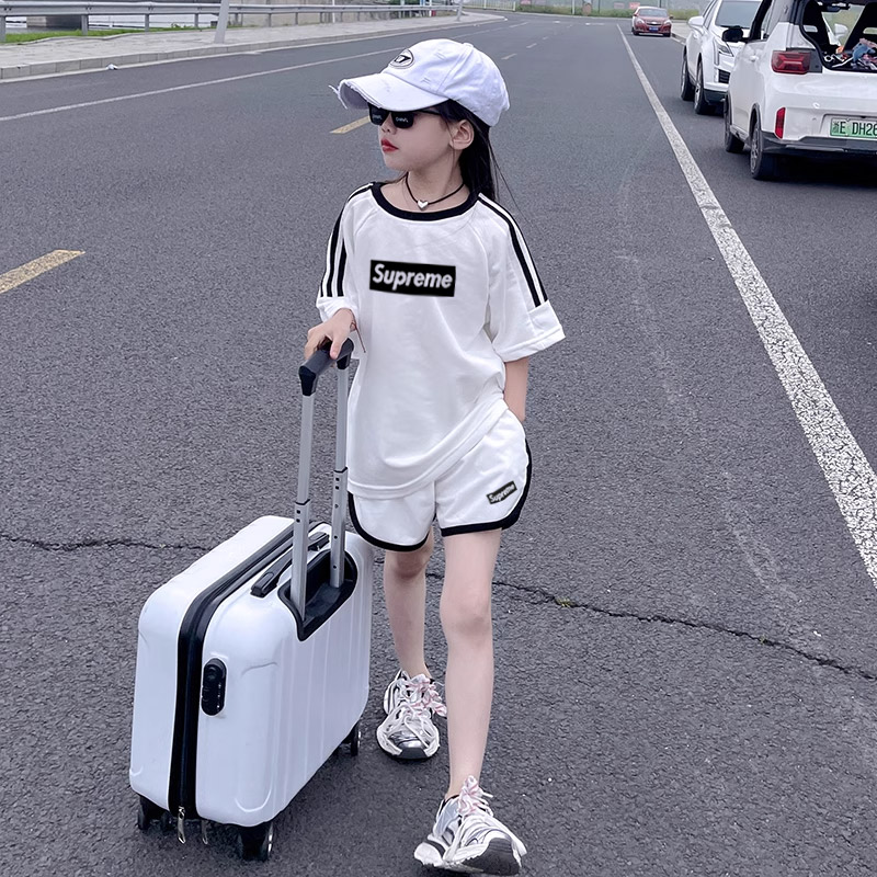 【90-160cm】二点セット おしゃれ度UP 売れ筋 シンプル 着やすい 女の子 半袖 Ｔシャツ＋ショートパンツ セットアップ