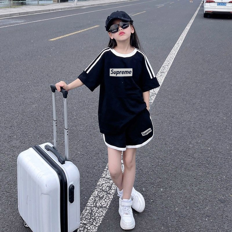 【90-160cm】二点セット おしゃれ度UP 売れ筋 シンプル 着やすい 女の子 半袖 Ｔシャツ＋ショートパンツ セットアップ