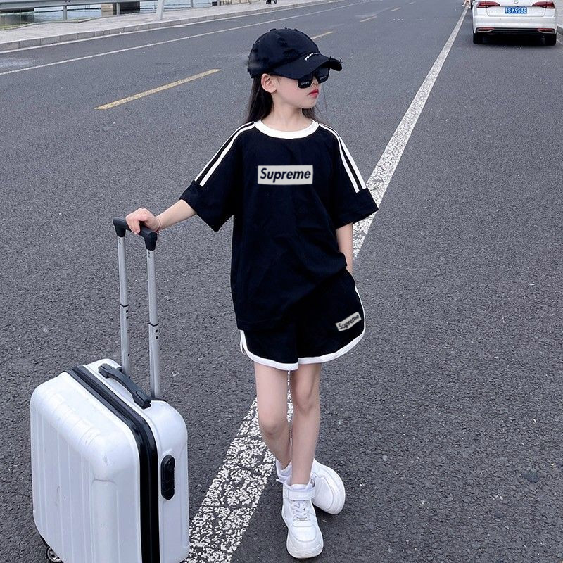 【90-160cm】二点セット おしゃれ度UP 売れ筋 シンプル 着やすい 女の子 半袖 Ｔシャツ＋ショートパンツ セットアップ