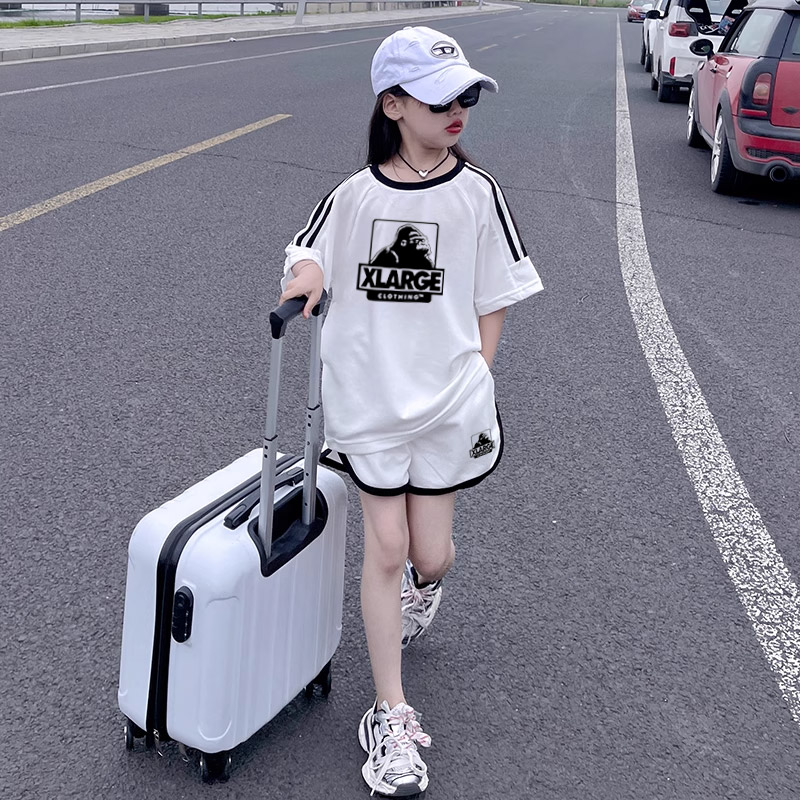 【90-160cm】二点セット リラックス感ある 爆売れ中 カジュアル 快適 女の子 半袖 Ｔシャツ＋ショートパンツ セットアップ