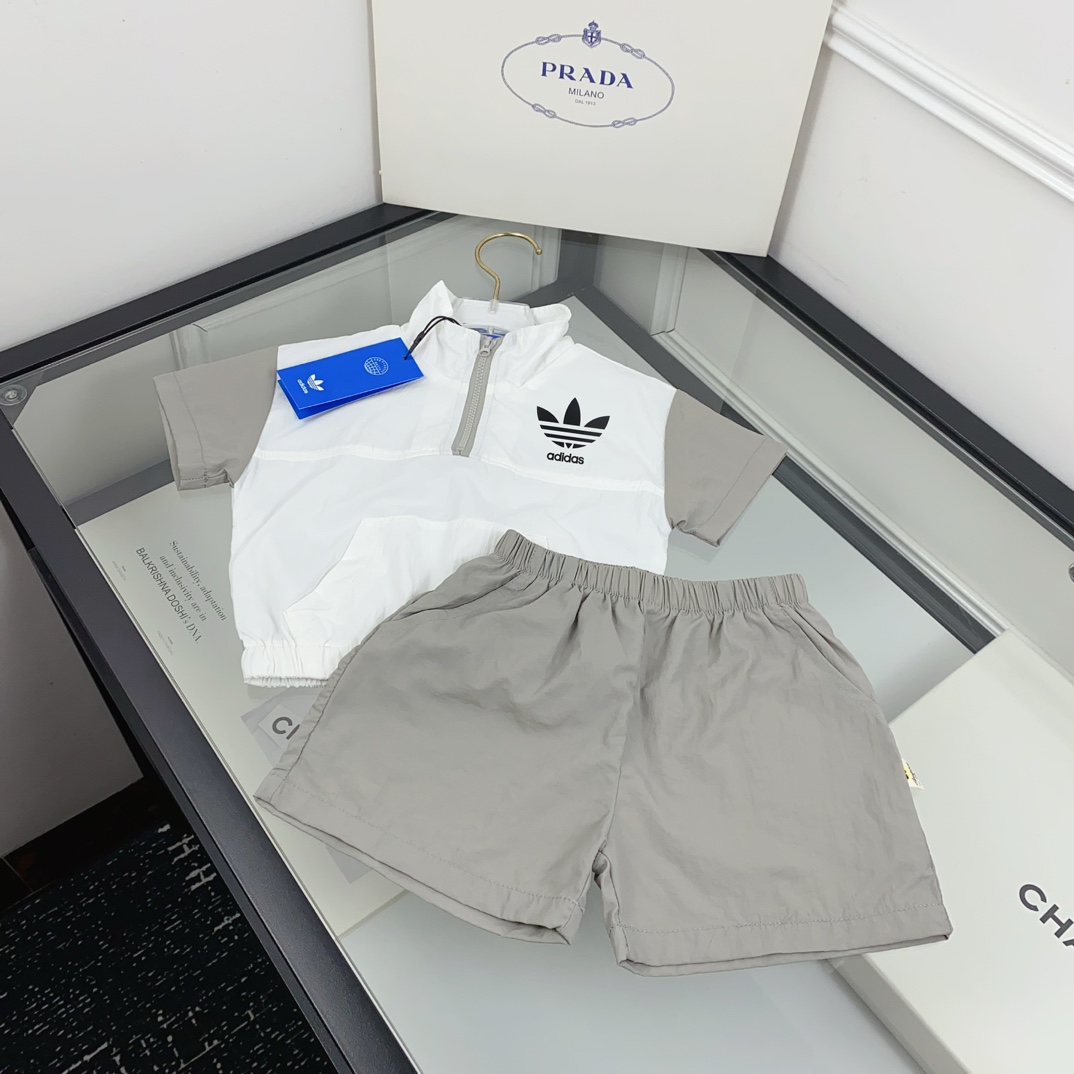 【73-120cm】二点セット 夏にぴったり UV対策 吸汗速乾 トレンド 半袖 Tシャツ+ショートパンツ セットアップ