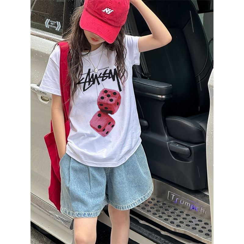 【90-160cm】元気いっぱい 爆売れ中 ストリート トレンド 女の子 半袖 Tシャツ