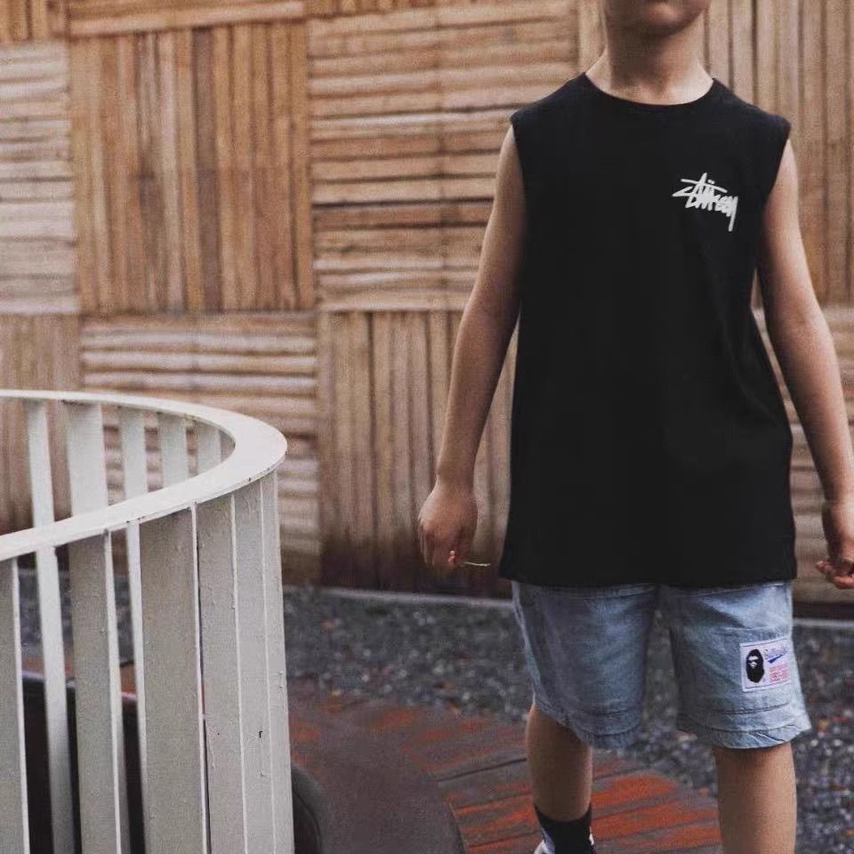 【90-160cm】着回し力抜群  デザイン満点 ゆったり 涼しく快適 男の子 タンクトップ