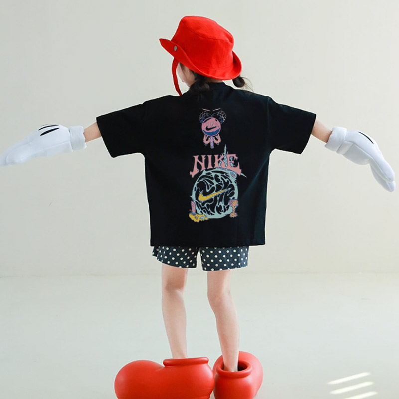 【90-160cm】リラックス感ある 大注目 おしゃれ カジュアル 女の子 半袖 Ｔシャツ