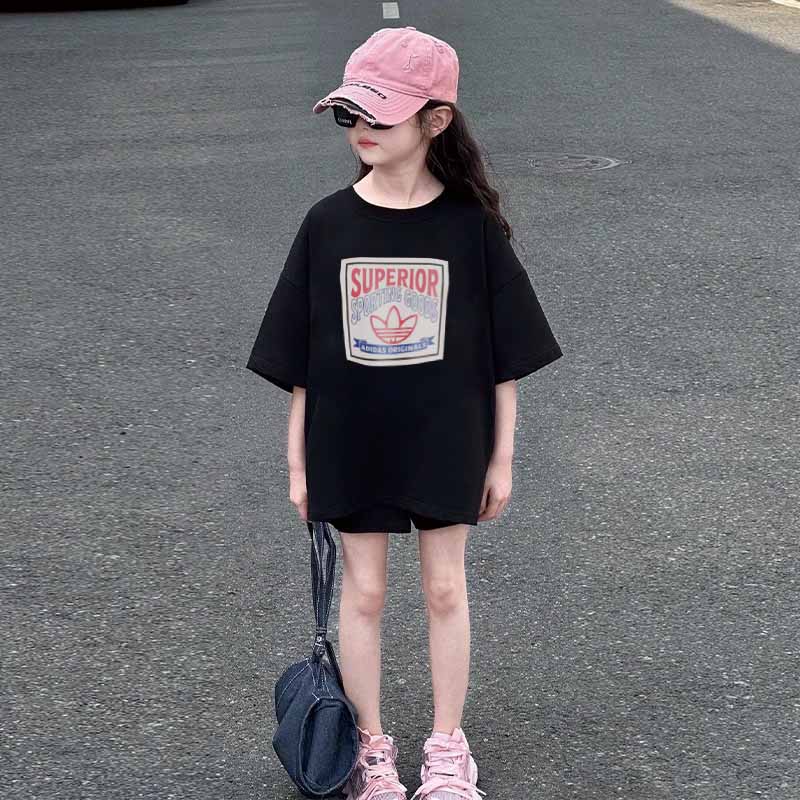 【90-160cm】夏にぴったり 爆売れ中 トレンド  ストリート 女の子 半袖 Ｔシャツ