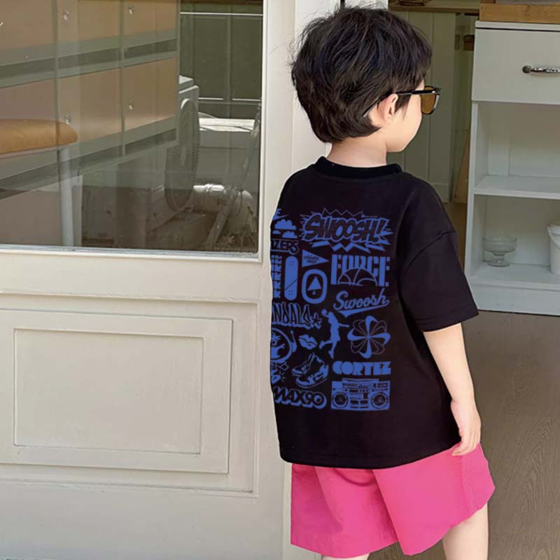 【90-160cm】おしゃれキッズ必見 爆売れ中 スタイリッシュ ストリート 男の子 半袖 Tシャツ