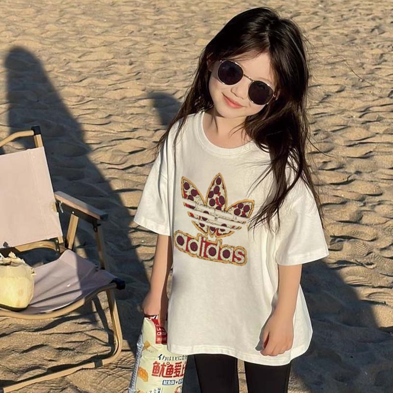 【90-160cm】絶対欲しい モード感アップ カジュアル 合わせやすい 女の子 半袖 Tシャツ