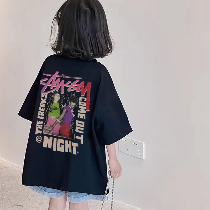 【90-160cm】SNS映えコーデに ストリート カジュアル プリント 女の子 半袖 Ｔシャツ