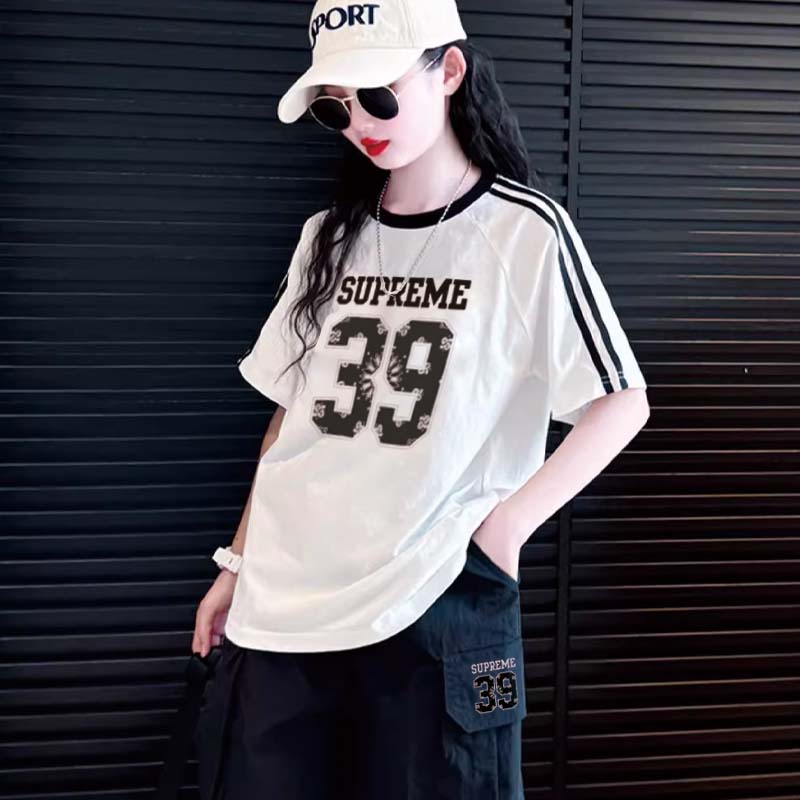 【100-150cm】大好評 シンプル トレンド 合わせやすい ルーズ 女の子 半袖 Tシャツ