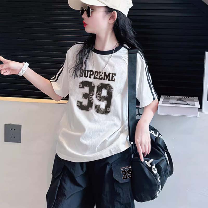 【100-150cm】大好評 シンプル トレンド 合わせやすい ルーズ 女の子 半袖 Tシャツ