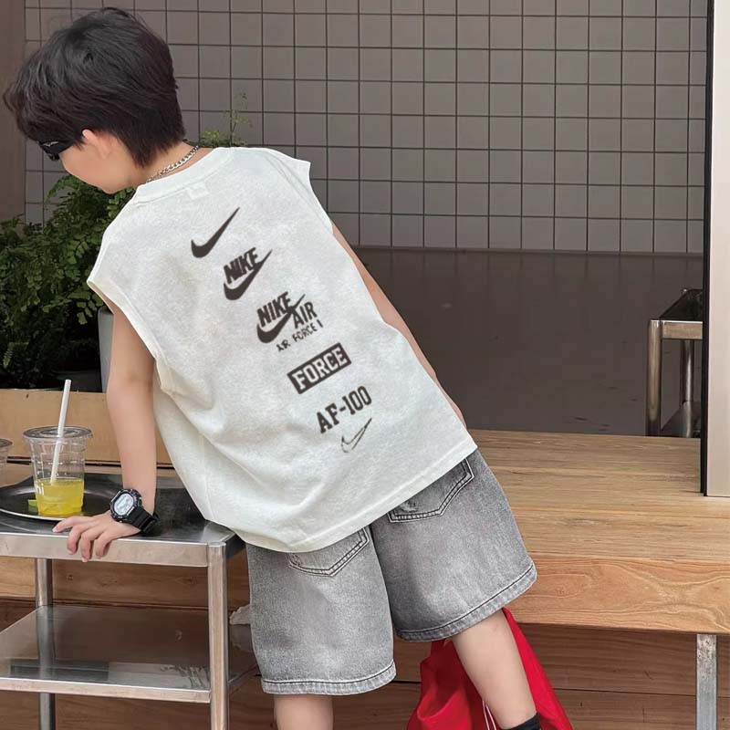 【90-160cm】人気上昇中 リラックス感ある 定番 カジュアル ラウンドネック タンクトップ