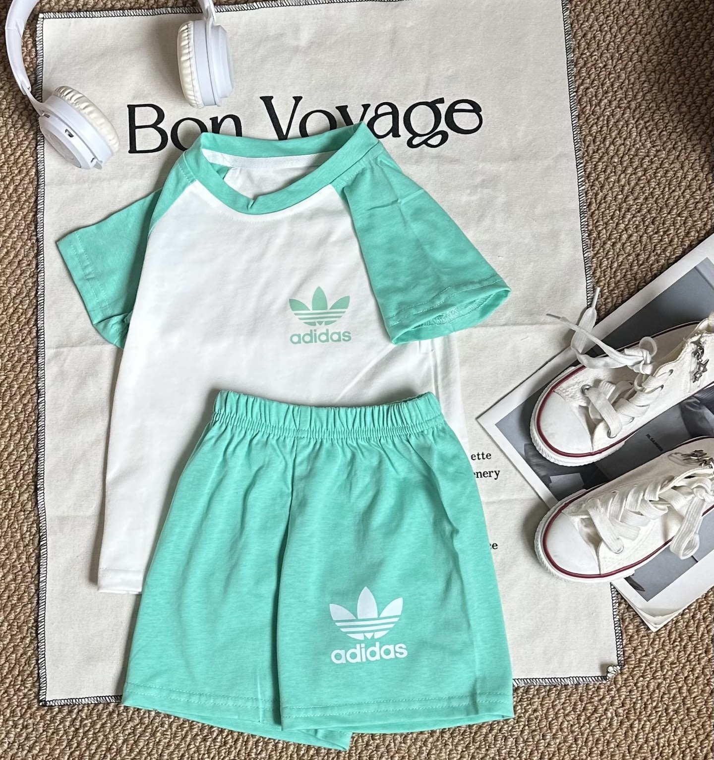 【80-130cm】二点セット リピーター多数  売れ筋 カジュアル 快適 半袖Ｔシャツ+ショートパンツ セットアップ