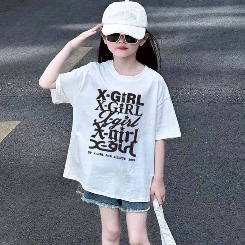 【90-160cm】コンフォート感抜群 大人気 アルファベット 着やすい 女の子 半袖 Ｔシャツ