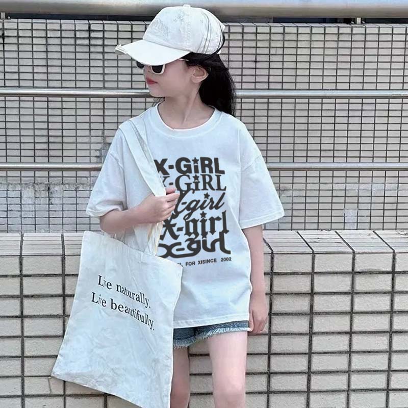 【90-160cm】コンフォート感抜群 大人気 アルファベット 着やすい 女の子 半袖 Ｔシャツ