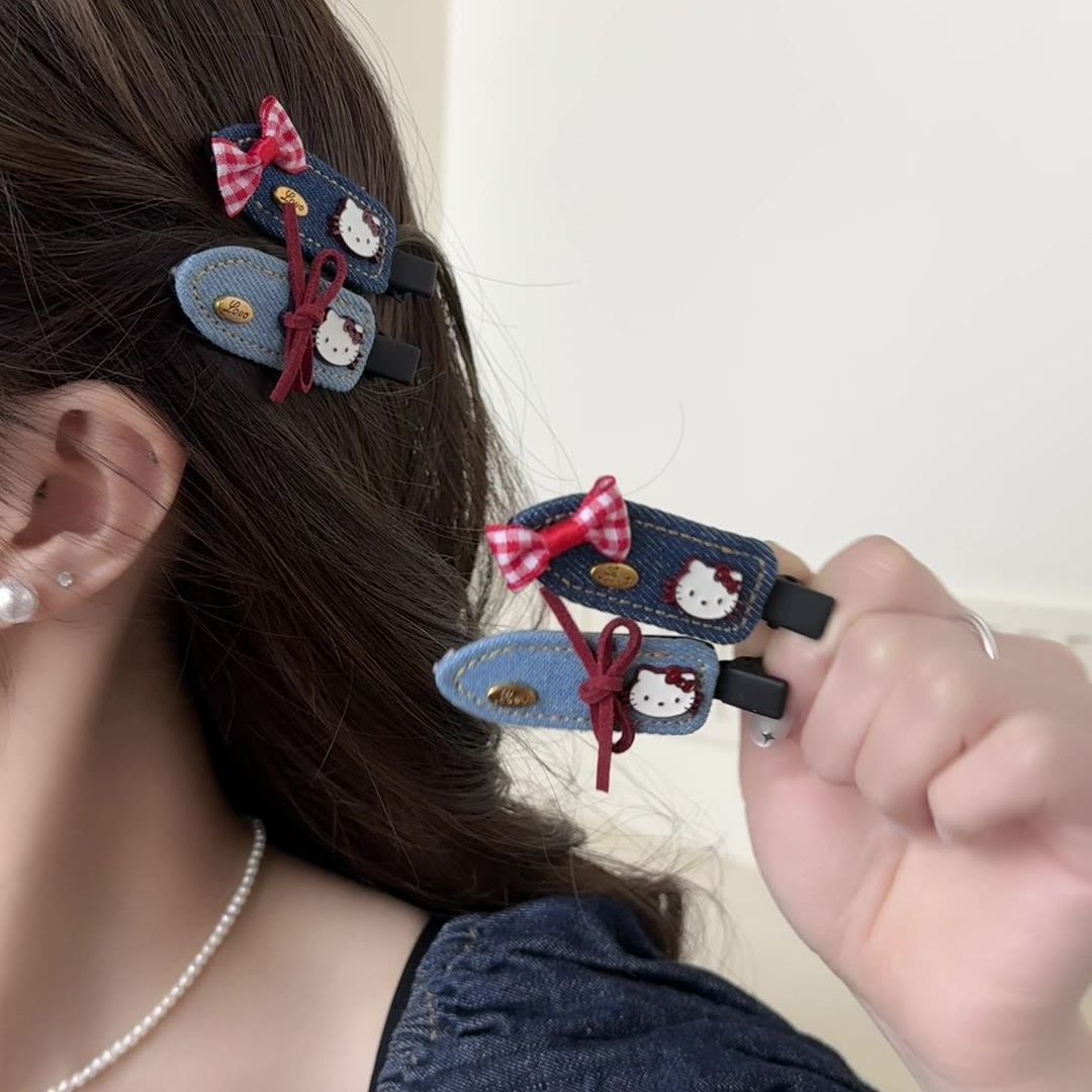 デイリーにぴったり 可愛い キュート リボン ヘアアクセサリー ヘアピン