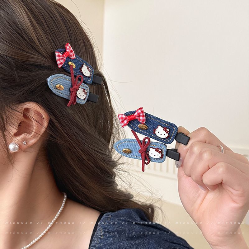 デイリーにぴったり 可愛い キュート リボン ヘアアクセサリー ヘアピン