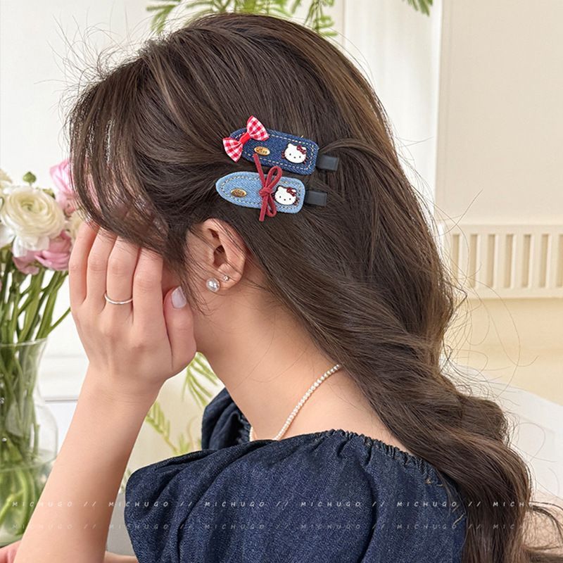 デイリーにぴったり 可愛い キュート リボン ヘアアクセサリー ヘアピン