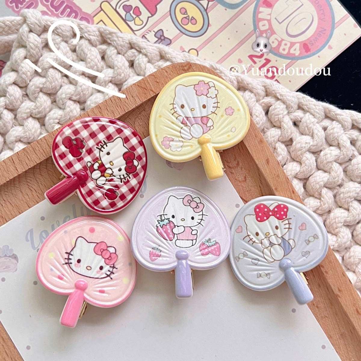 プラスチック製 着脱簡単 軽量 ラブリー ヘアクリップ