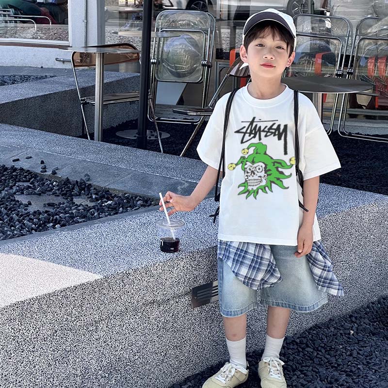 【90-160cm】リラックス感ある 大活躍 ストリート カジュアル カッコイイ 男の子 半袖 Tシャツ