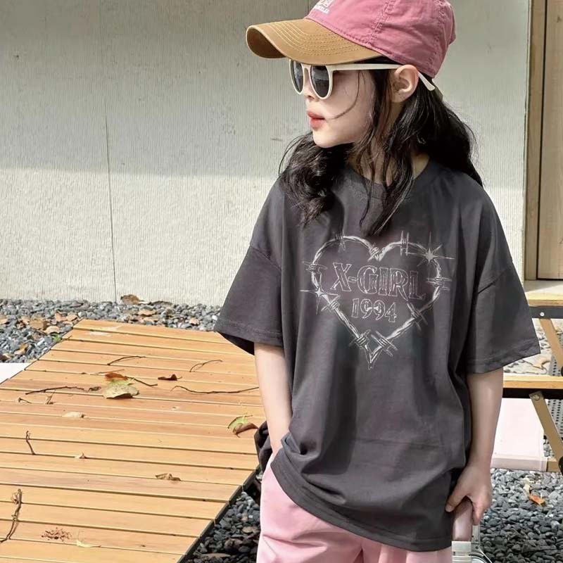 【90-160cm】毎日着たくなる 好感度UPカジュアル 肌に優しい 女の子 半袖 Tシャツ