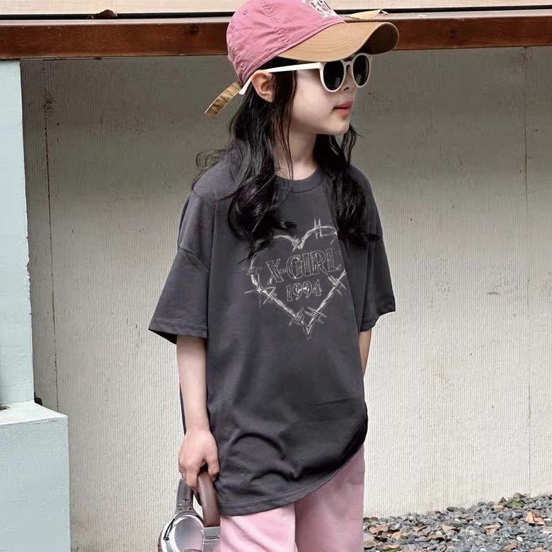 【90-160cm】毎日着たくなる 好感度UPカジュアル 肌に優しい 女の子 半袖 Tシャツ